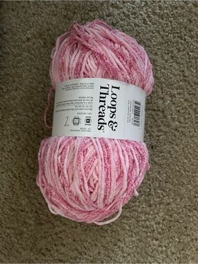 Loops & Threads Pink Chenille Yarn - Soft Baby Pink